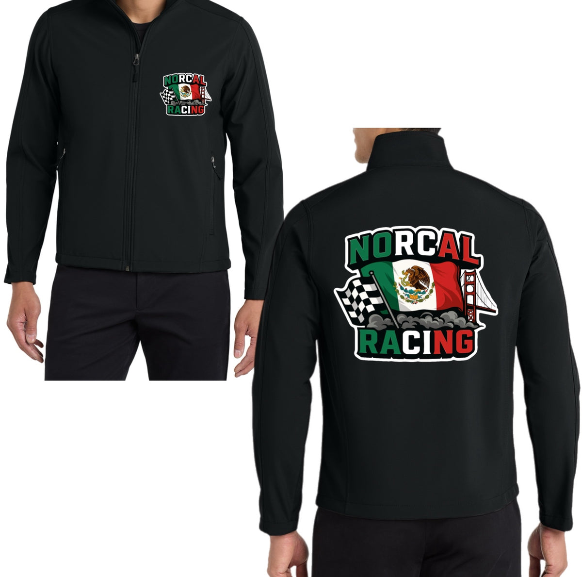 NEW EMBROIDERED NORCAL RACING MEXICO SOFTSHELL JACKET