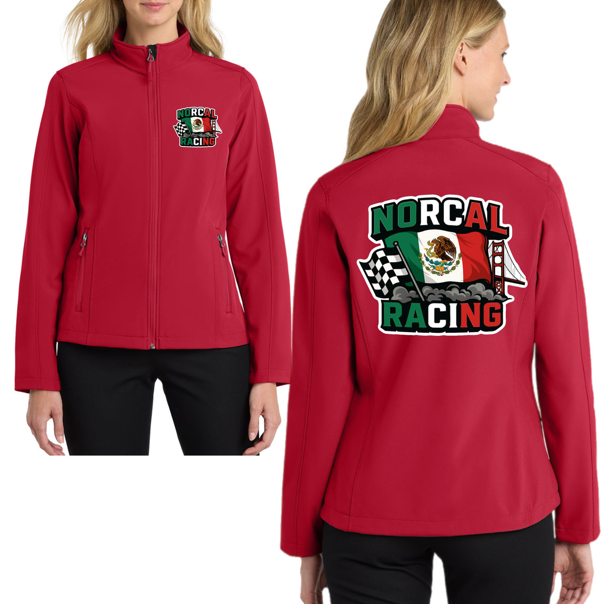 NEW EMBROIDERED NORCAL RACING MEXICO SOFTSHELL JACKET